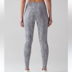 Lululemon Wunder Under Hi-Rise Tight Luon Arrow Jacquard Silver Spoon Size 6